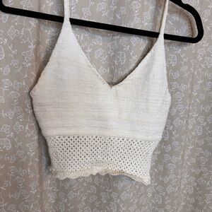 Cottagecore Crochet Cream Cami Top | Size Small